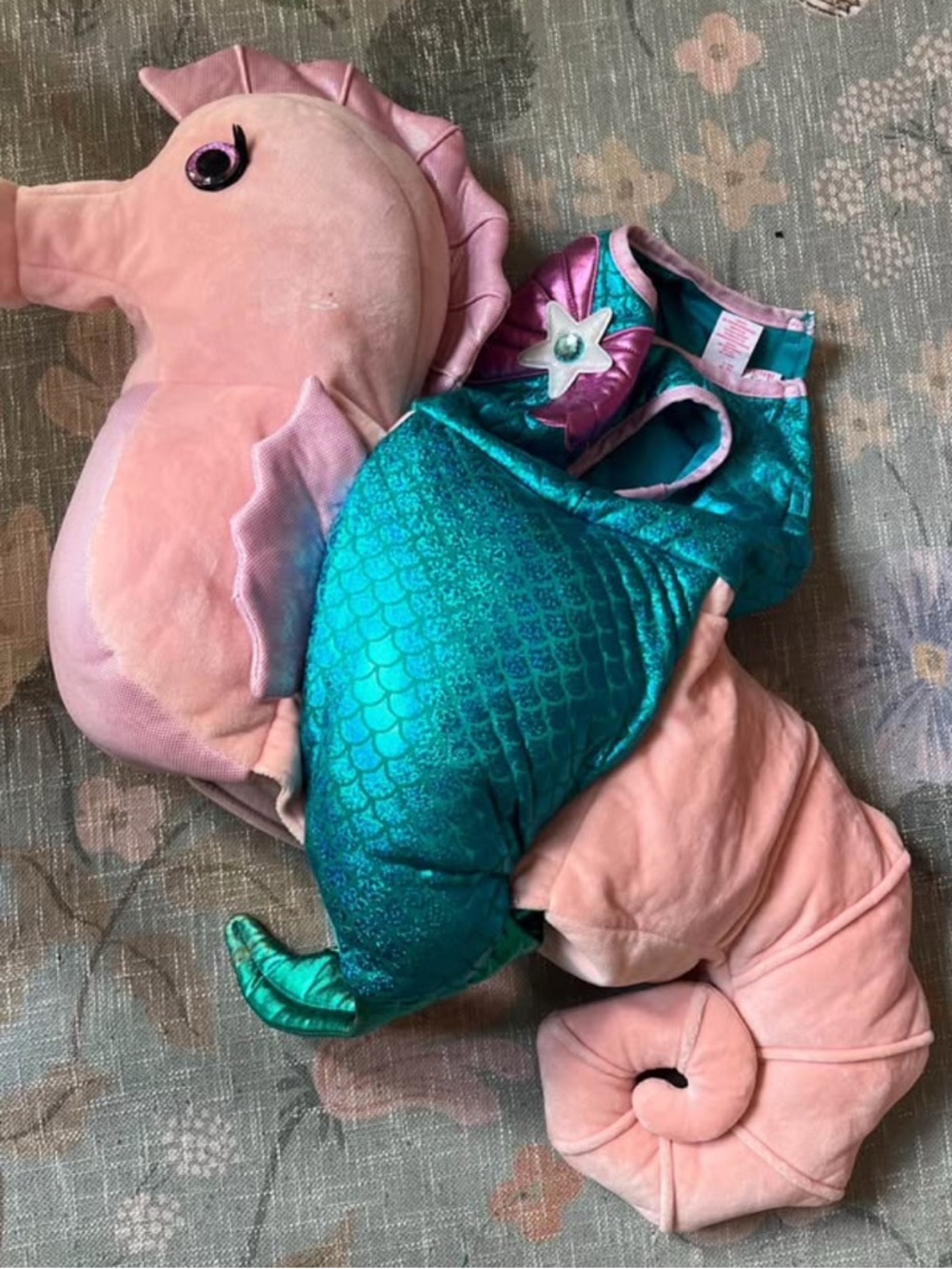 Dream Play Imagine Costume Plush Pink Seahorse Toy with Mermaid 3T